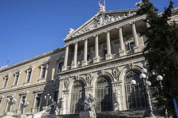 Obraz premium National Library of Madrid, Spain. architecture and art