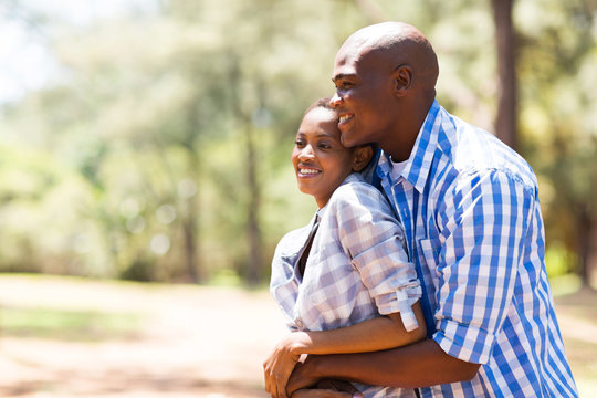 young african couple at the park