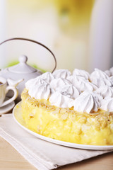 Tasty homemade meringue cake