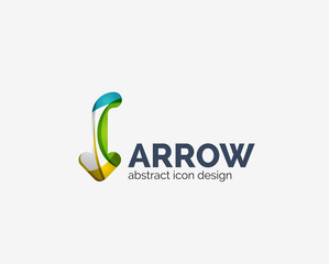 Clean moden wave design arrow logo