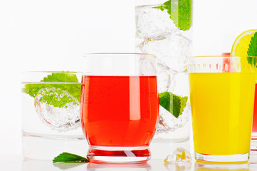 Variety of cold drinks