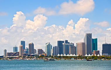 Obraz premium City of Miami Florida, summer panorama