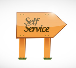 self service wood sign illustration design