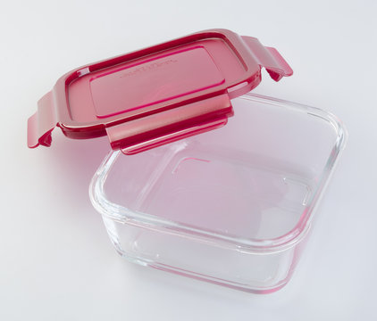 food containers on the background. glass food containers on the