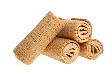 Wafer rolls on a white background