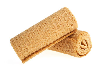 Wafer rolls on a white background
