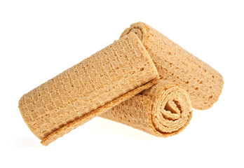 Wafer rolls on a white background