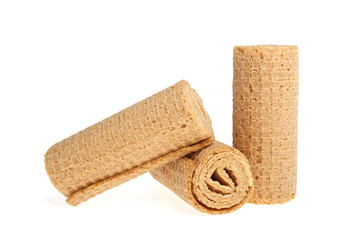 Wafer rolls on a white background