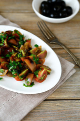 Nutritious salad with tomatoes and parsley