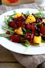 Winter salad with beet and orange