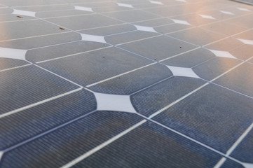 solar cell with sunlight background,