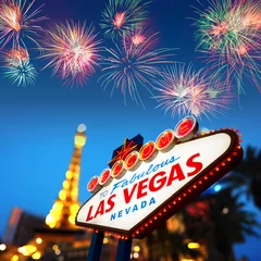 Zelfklevend Fotobehang Welkom bij Las Vegas Sign © somchaij