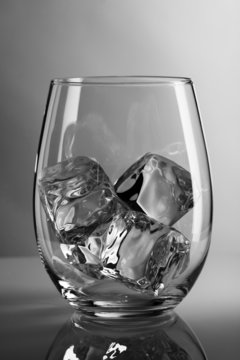 Empty Glass of Ice Cubes