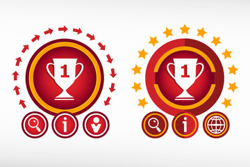 Champions Cup icon on creative background. Red design concept fo