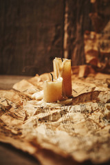Vintage still life with music sheets