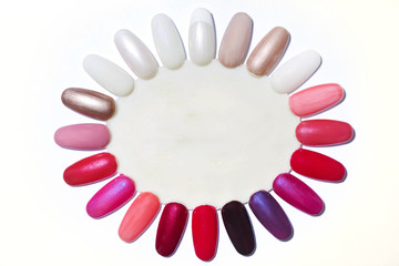 Obraz premium Nail varnish color sample plate