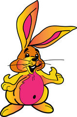 Naklejka premium Joyful rabbit.
