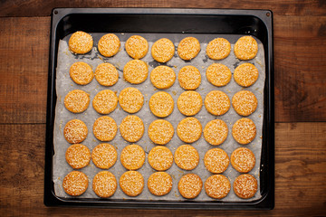 Cheese Biscuits on wooden background