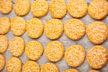 Cheese Biscuits on wooden background