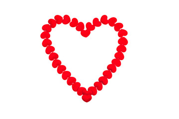Red heart on white background