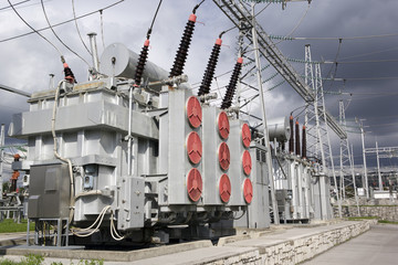 electrical power transformers - obrazy, fototapety, plakaty