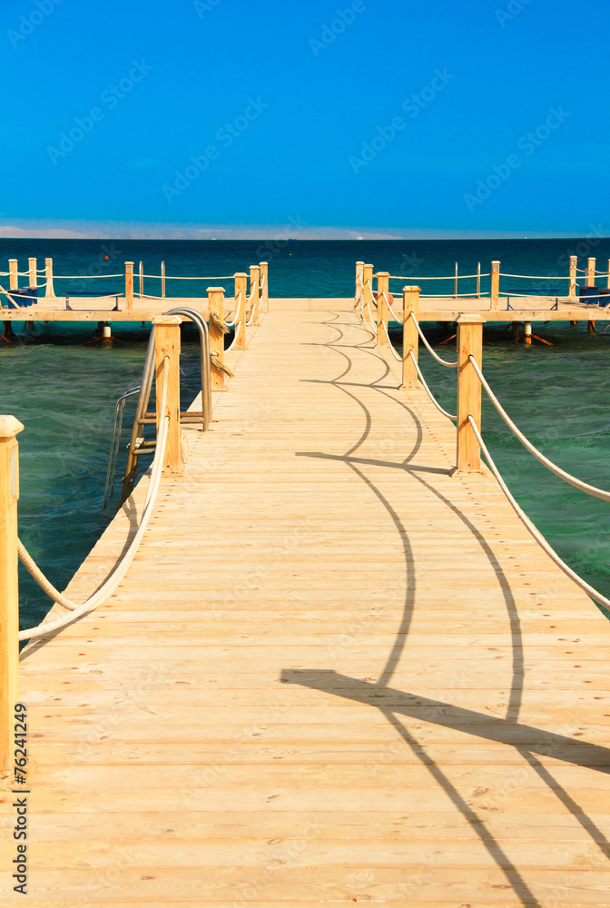 Wall mural pier and nobody