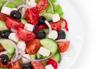 Close up of greek salad.