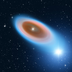 Quasar galaxy in deep universe.