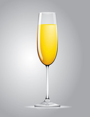vector glass of champagne