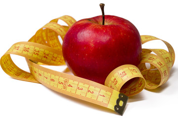 Tape measure with apple