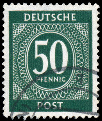 Postage stamp printed in West Germany in 1946