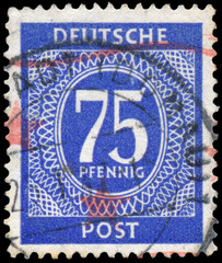 Postage stamp printed in West Germany in 1946