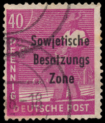 Stamp printed in Germany shows sower