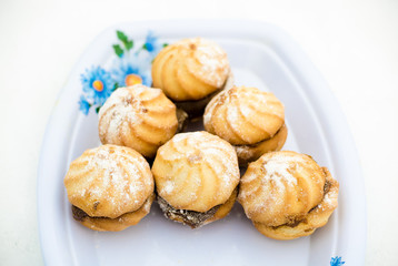 Cookies in sugar powder