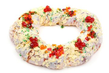 colored jelly on a pretzel