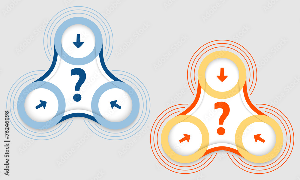Aufkleber two vector objects and question mark
