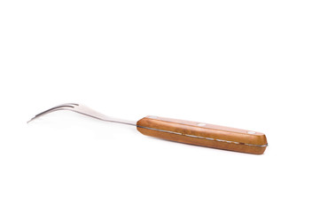 Fork on white background.