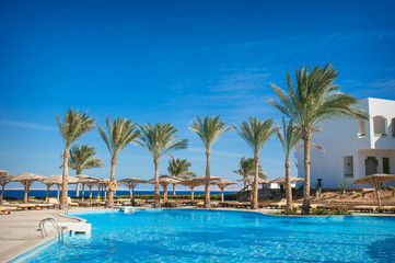 outdoor swimming pool in summer