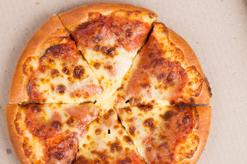 pepperoni pizza close up background