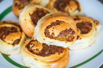 twisted pastry stuffed with cabbage