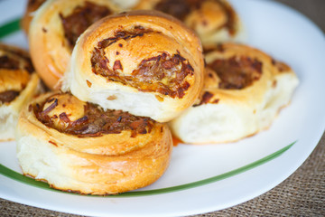 twisted pastry stuffed with cabbage
