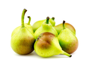 Group of paradise pears isolated on white background