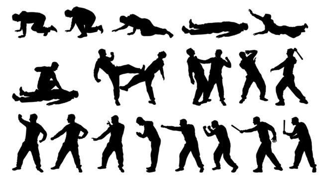 SILHOUETTE COMBAT MAN AND MARTIAL ARTS