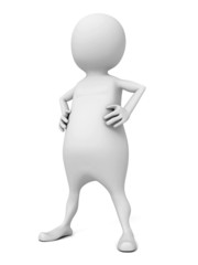 white 3d business man confident boss manager