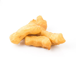deep fried dough stick on white background