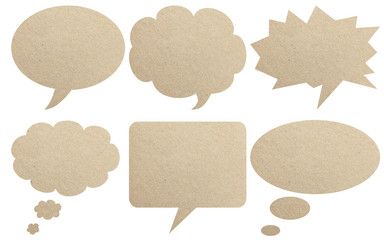 Paper textured speech bubbles