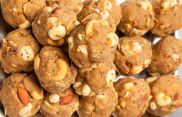 Indian homemade sweet dry fruits laddoo