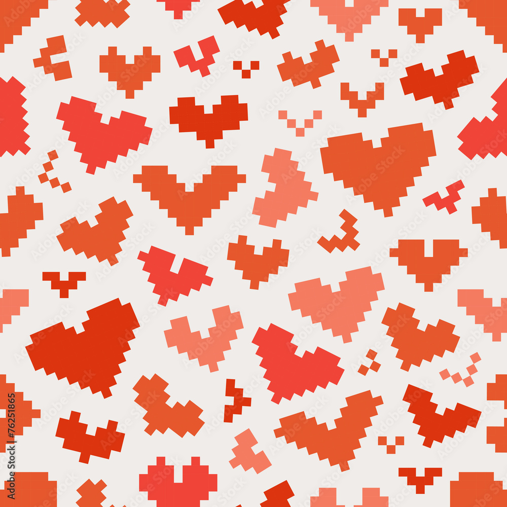 Aufkleber different abstract heart icons seamless pattern