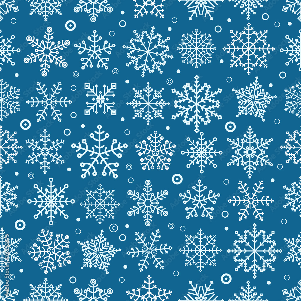 Poster Snowflake seamless pattern. Design template