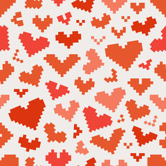 Different abstract heart icons seamless pattern